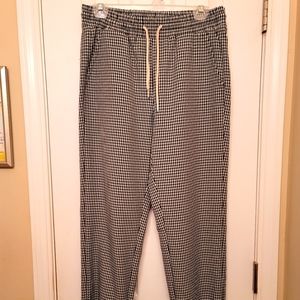 Womens black and white gingham pants